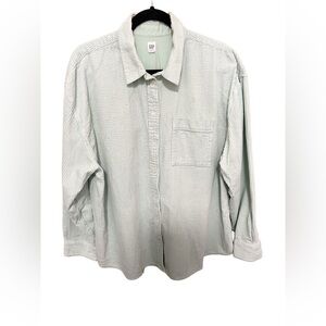 Gap XXL Wide Whale Corduroy Jacket Mint Green Pastel Women